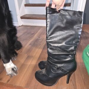 Ardene Black Heeled Boots with Stiletto Heel